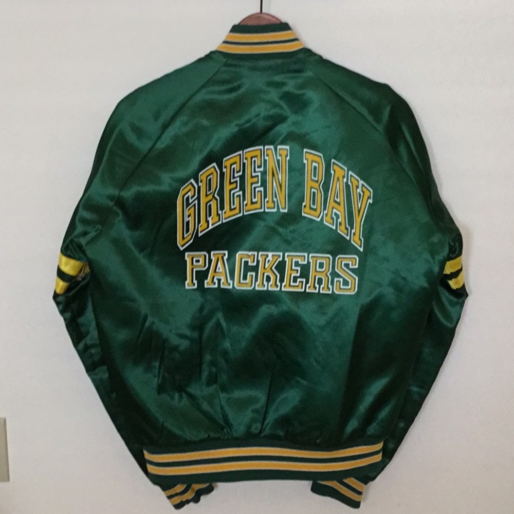 Vintage Green Bay Packers Satin Jacket-Size M